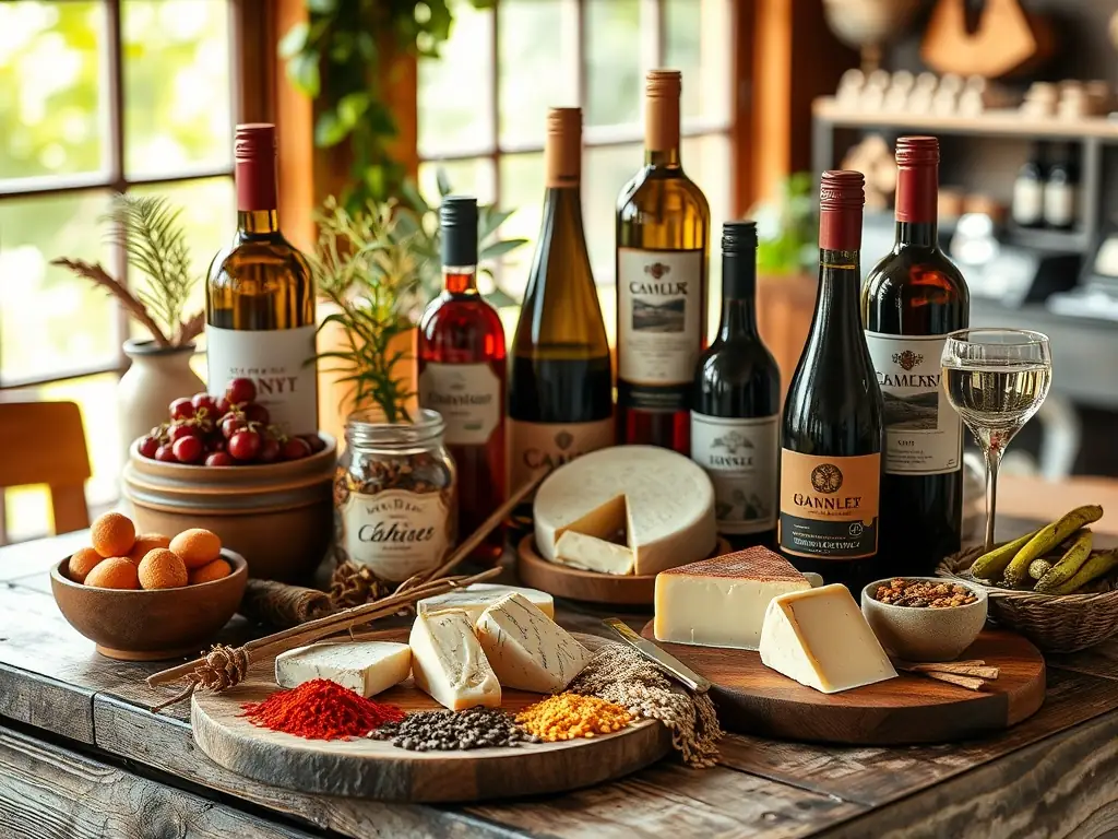 A close-up shot of beautifully arranged food and beverage samples at a conference tasting session, showcasing innovative culinary creations and beverage pairings.